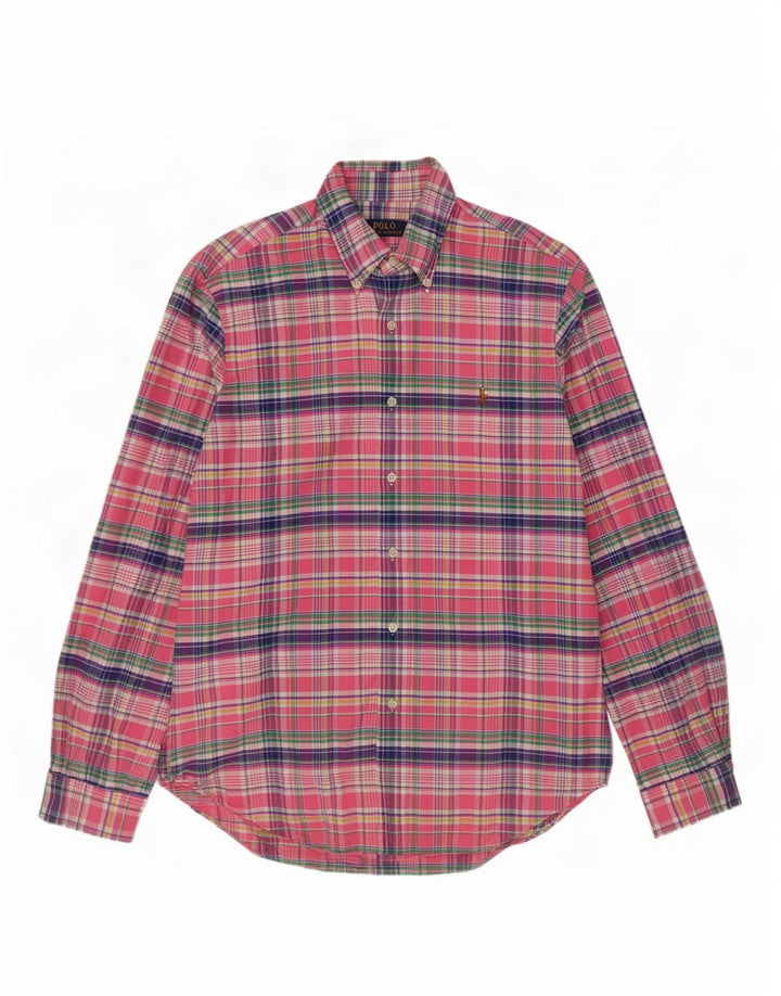 Camisa Polo Ralph Lauren para hombre de algodón a cuadros rosas grandes