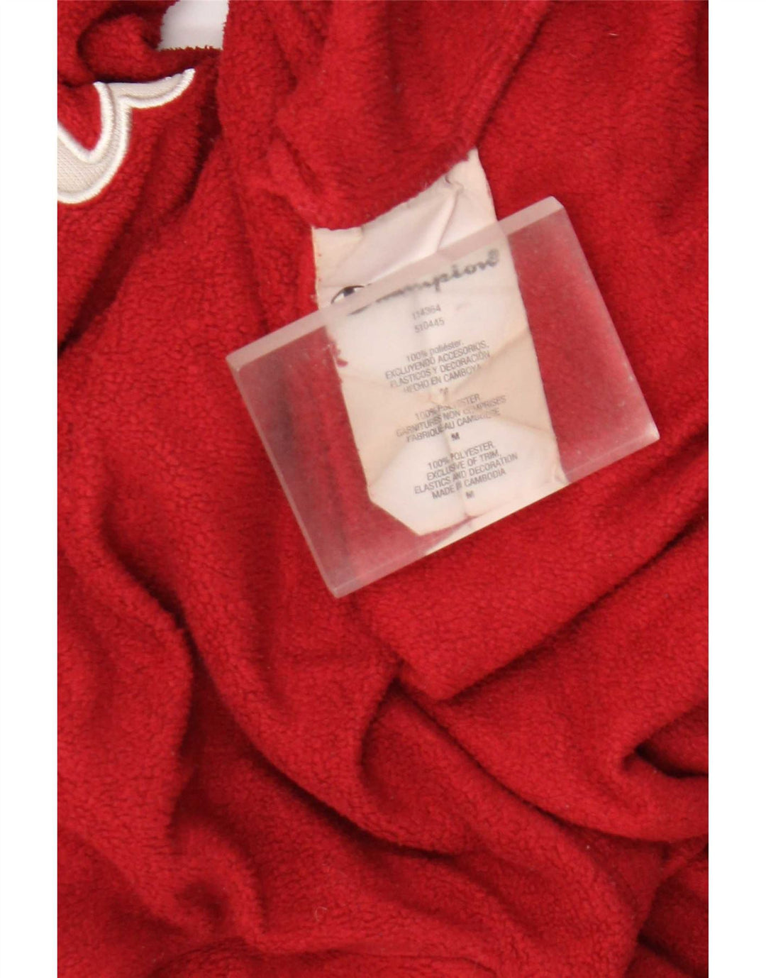Champion Jersey de forro polar con capucha para mujer UK 14 Mediano Rojo Poliéster