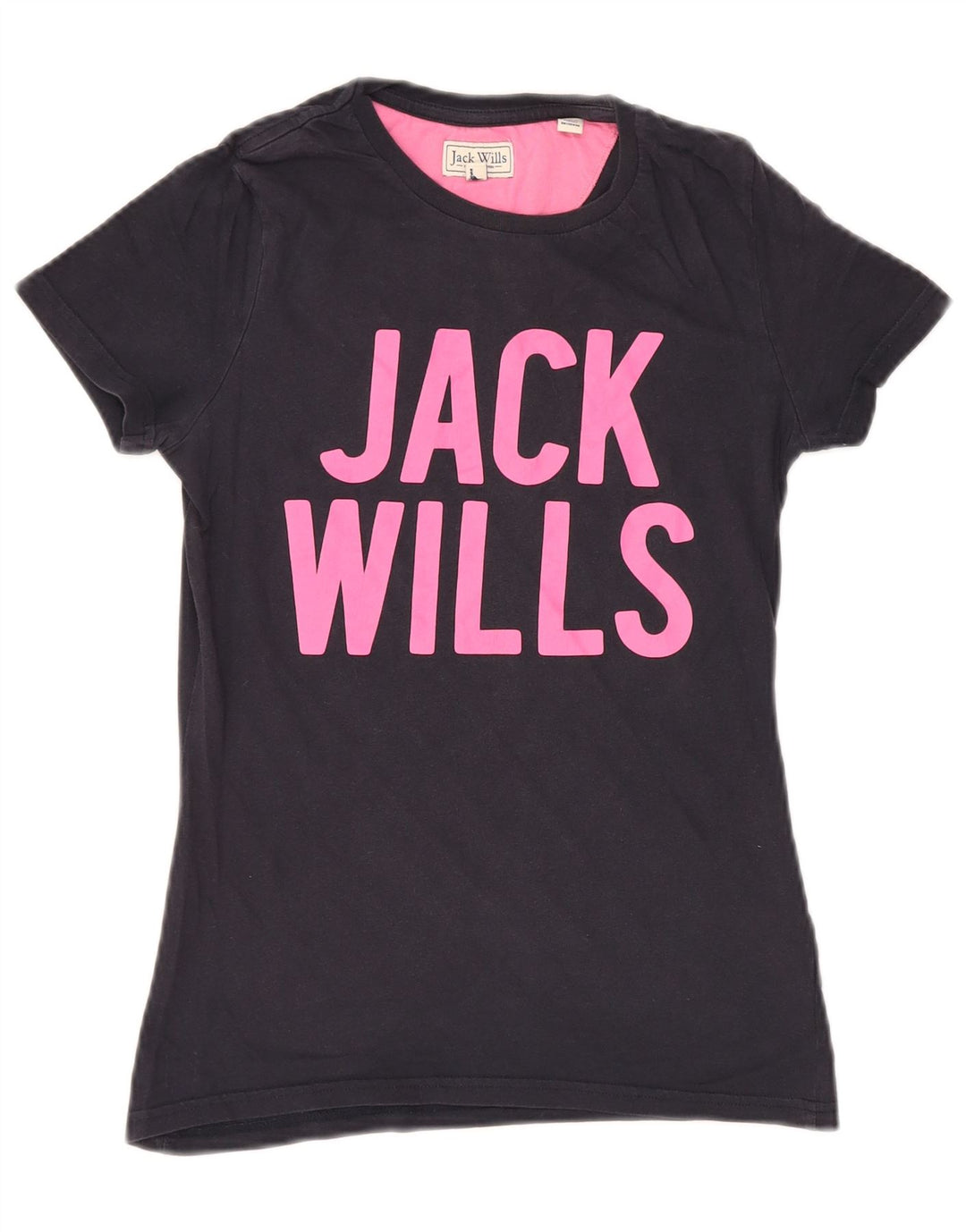 JACK WILLS Camiseta gráfica para mujer Top UK 6 XS Azul marino Algodón