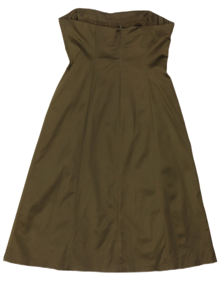 Vestido sin tirantes para mujer Coast UK 42 Acetato caqui mediano