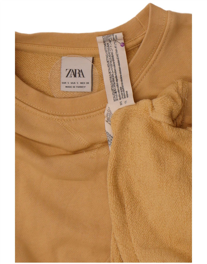 Zara Hombre Sudadera Jumper Small Beige Algodón