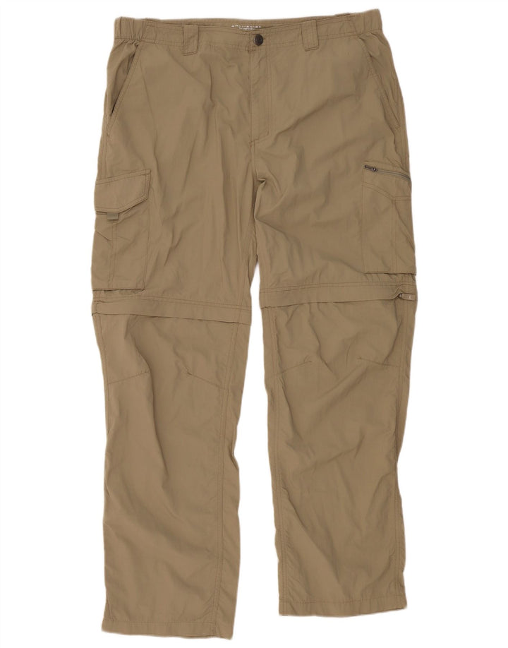 Pantalones cargo rectos COLUMBIA Omni-Shade para hombre W38 L32 Nylon beige