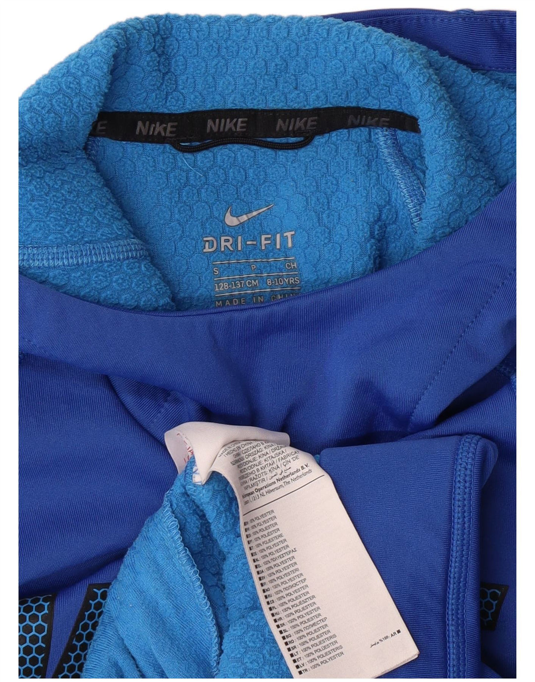 NIKE Boys Dri Fit Graphic Sudadera con capucha Jumper 8-9 años Pequeño Azul Poliéster