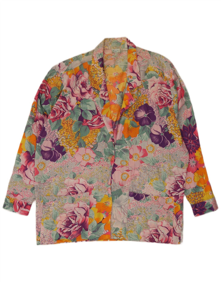 BENETTON Chaqueta tipo blazer de 2 botones para mujer IT 44 Mediana Multicolor Floral