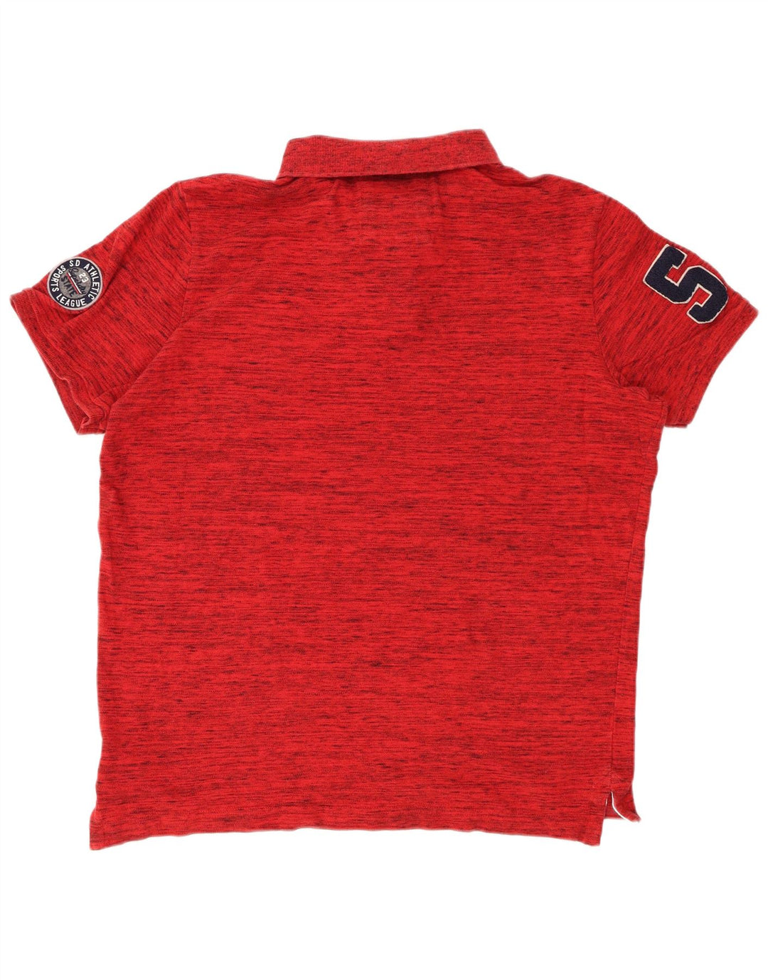 SUPERDRY Polo gráfico para hombre 3XL Algodón moteado rojo