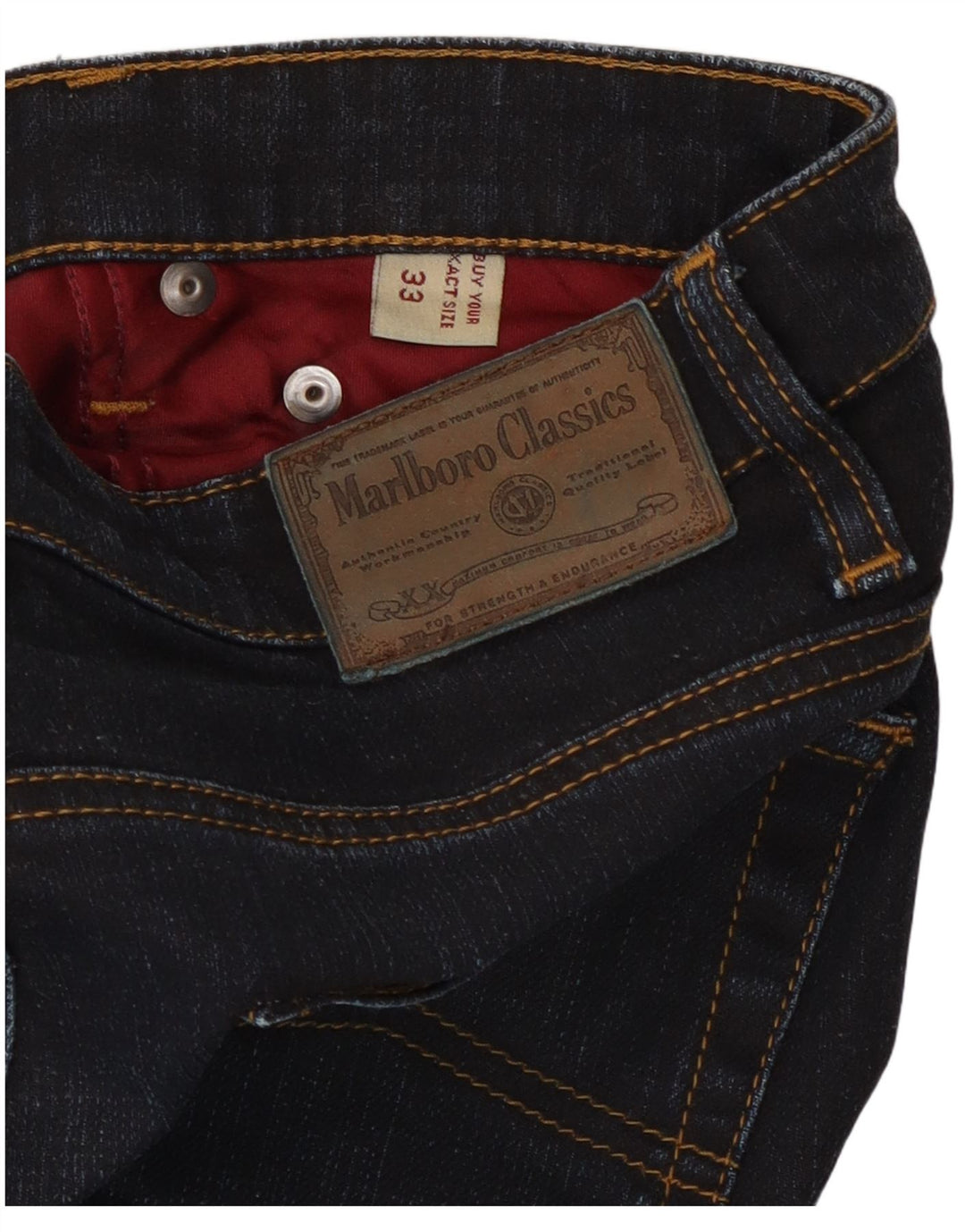 Marlboro Classics Vaqueros Rectos Mujer W33 L32 Algodón Azul Marino