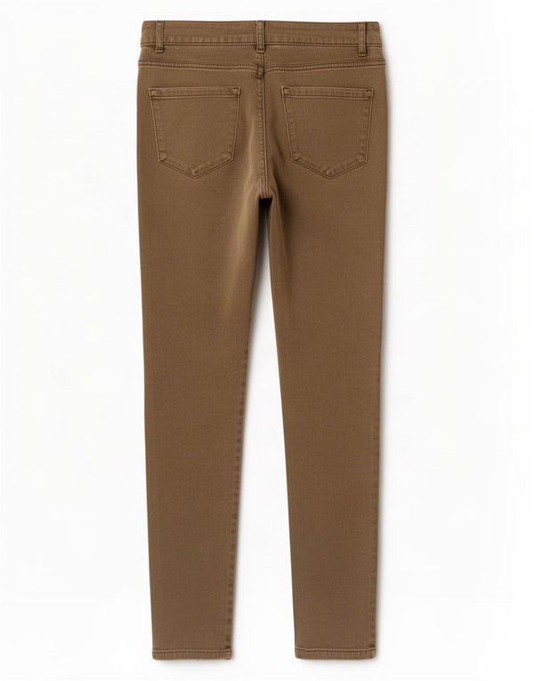 Marks & Spencer Pantalones casuales ajustados para mujer UK 10 Small W27 L26 Beige