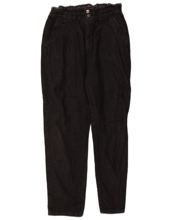 Benetton Vaqueros Cónicos De Talle Alto Para Niñas 13-14 Años 3XL W28 L27 Negro