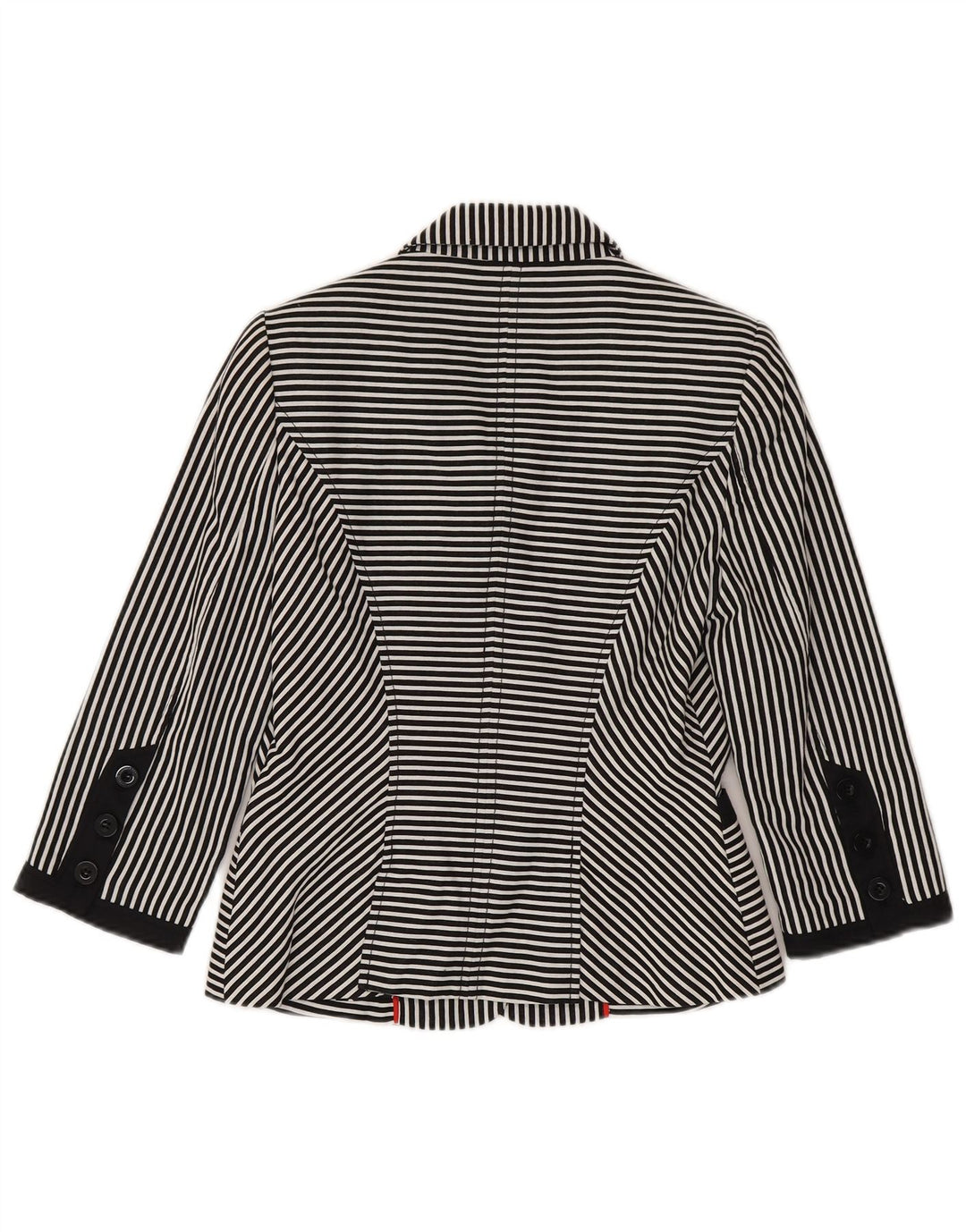 Jasper Conran Chaqueta Blazer de Manga 3/4 para Mujer UK 10 Small Black Pinstripe