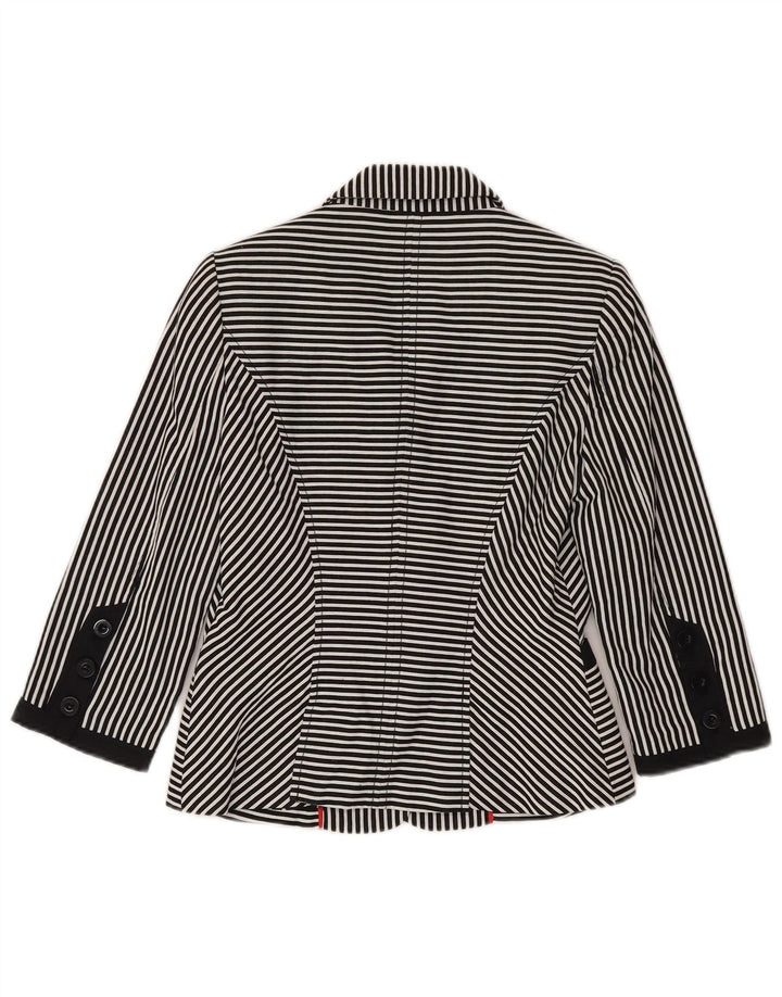 Jasper Conran Chaqueta Blazer de Manga 3/4 para Mujer UK 10 Small Black Pinstripe