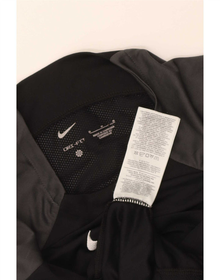 Camiseta Nike Dri Fit para hombre Top medio negro color block Poliéster