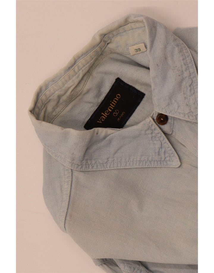 Camisa Valentino Hombre Talla 39 Azul Medio