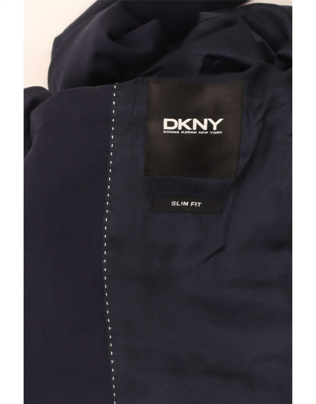 Dkny Chaqueta tipo blazer de 2 botones para hombre, corte entallado, lana azul marino mediana, Reino Unido 38