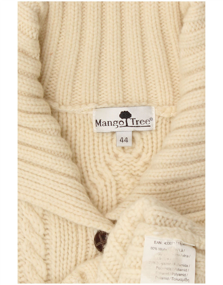 Vintage mujer Cardigan suéter IT 44 medio de lana blanca