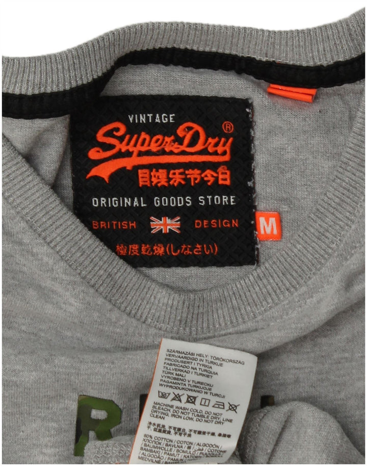 SUPERDRY Camiseta gráfica para hombre Top de algodón gris medio