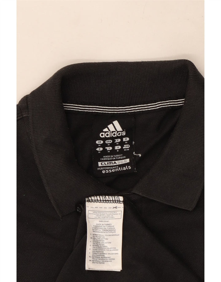 Adidas Mens Clima 365 Polo Camisa Mediana Negro Algodón