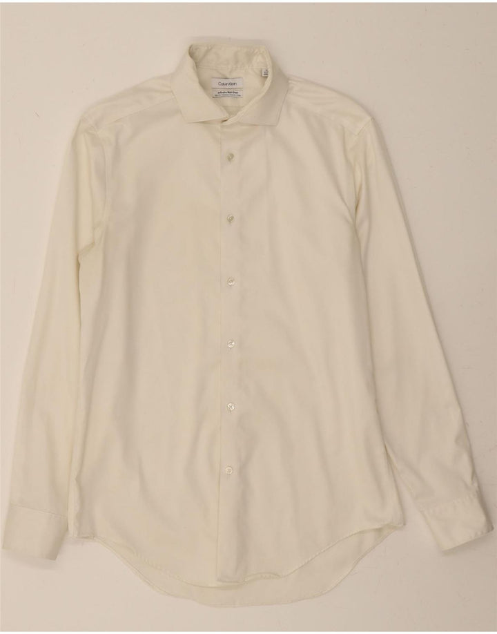 CALVIN KLEIN Mens Shirt Size 15 Medium White Cotton Vintage Calvin Klein and Second-Hand Calvin Klein from Messina Hembry 