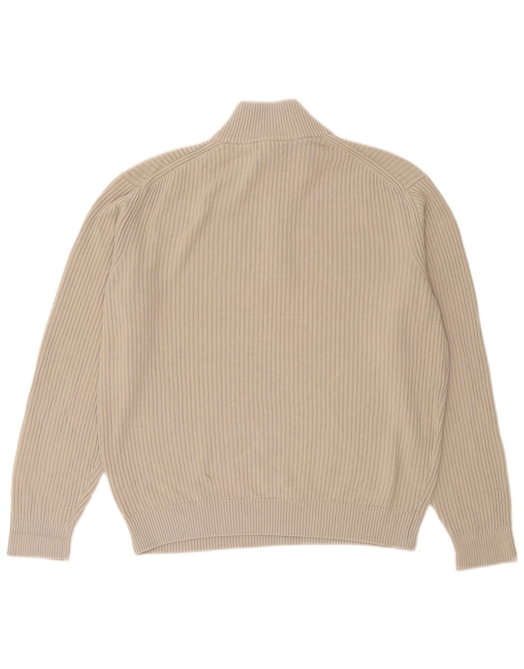 Massimo Dutti Hombre Jersey Con Cremallera En El Cuello Algodón Beige Medio