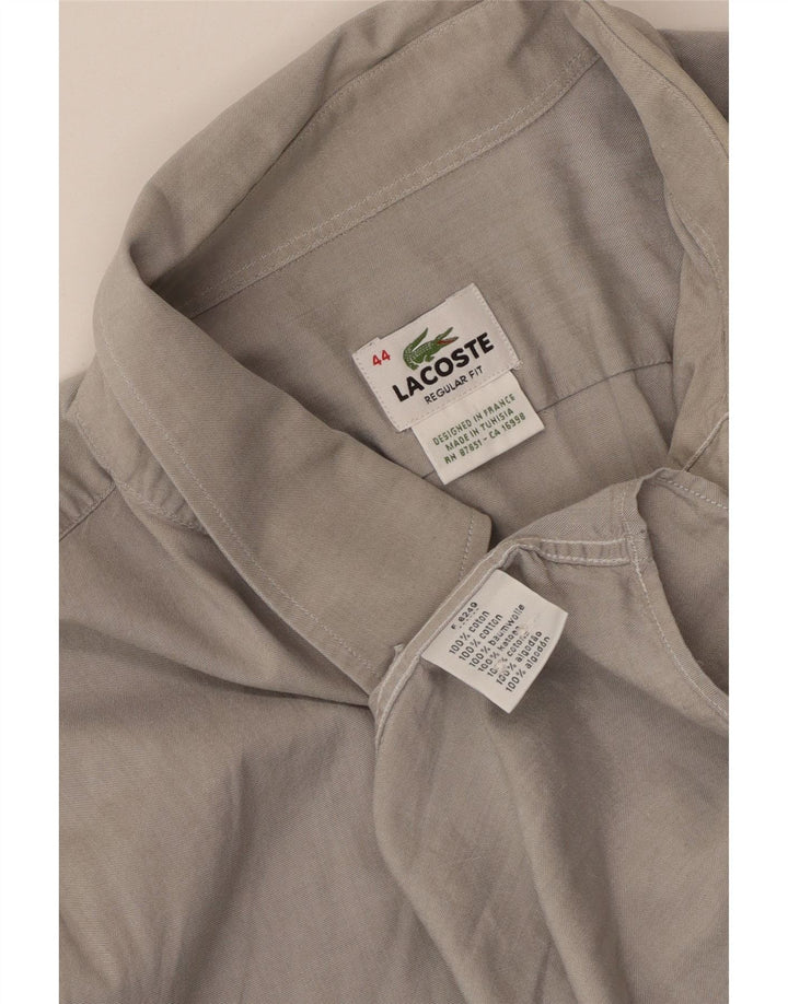 Camisa Lacoste Hombre Regular Fit Talla 44 XL Algodón Gris