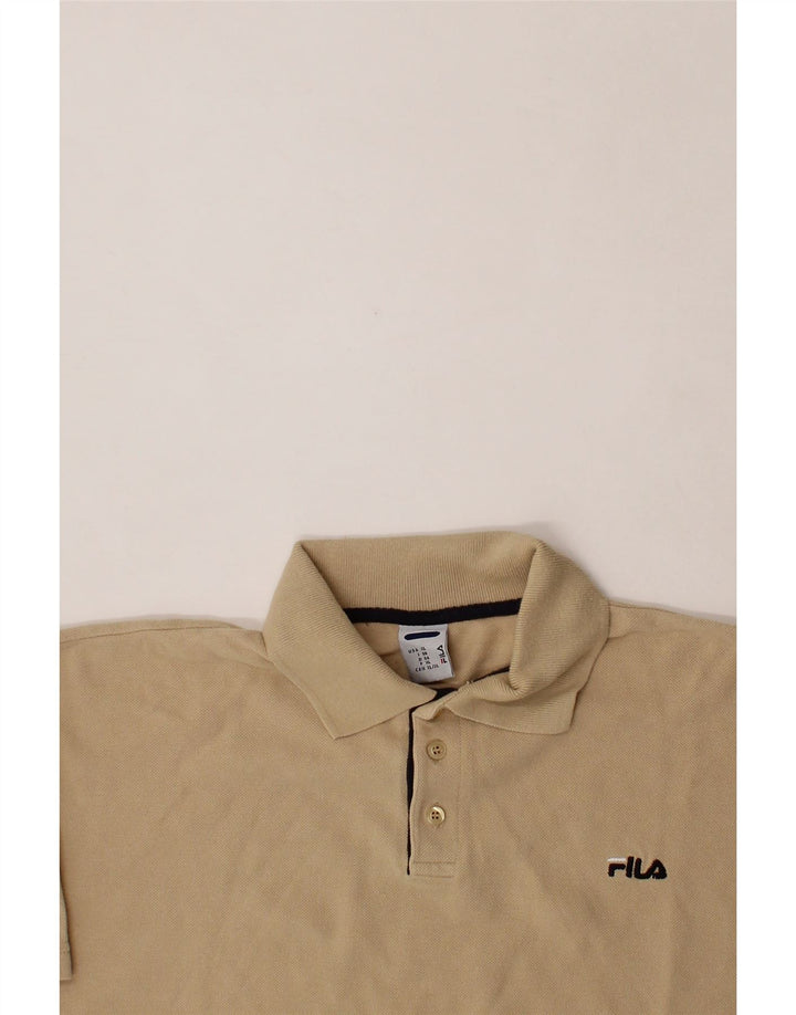 FILA Mens Polo Shirt XL Beige Cotton Vintage Fila and Second-Hand Fila from Messina Hembry 