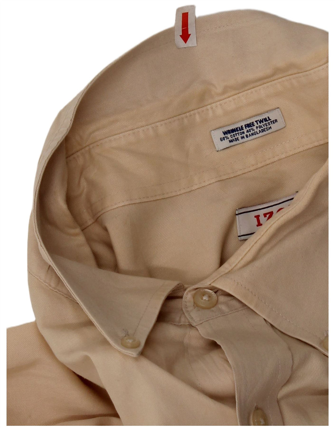 Camisa Izod Hombre Regular Fit Talla 18 2XL Algodón Beige