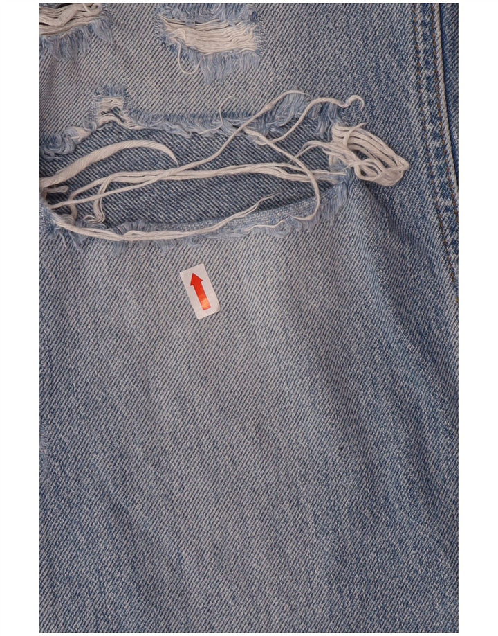 Zara Jeans Cónicos Desgastados para Mujer EU 36 XS W26 L27 Algodón Azul Grunge