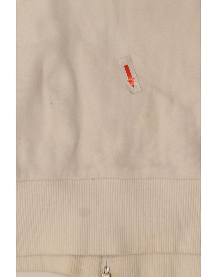 Puma Chaqueta de chándal para hombre, talla grande, algodón blanco con bloques de color