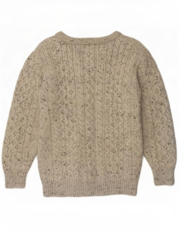 Aran Crafts Cárdigan para mujer UK 40 Small Gris Lana moteada