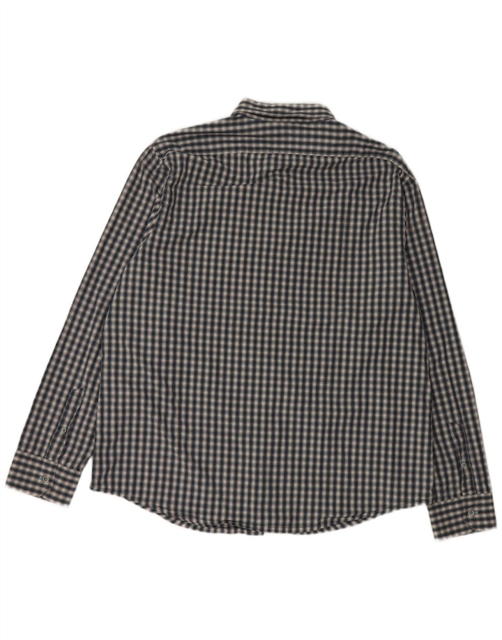 Penguin - Camisa de corte entallado a cuadros Heritage para hombre, talla 2XL, algodón a cuadros azul