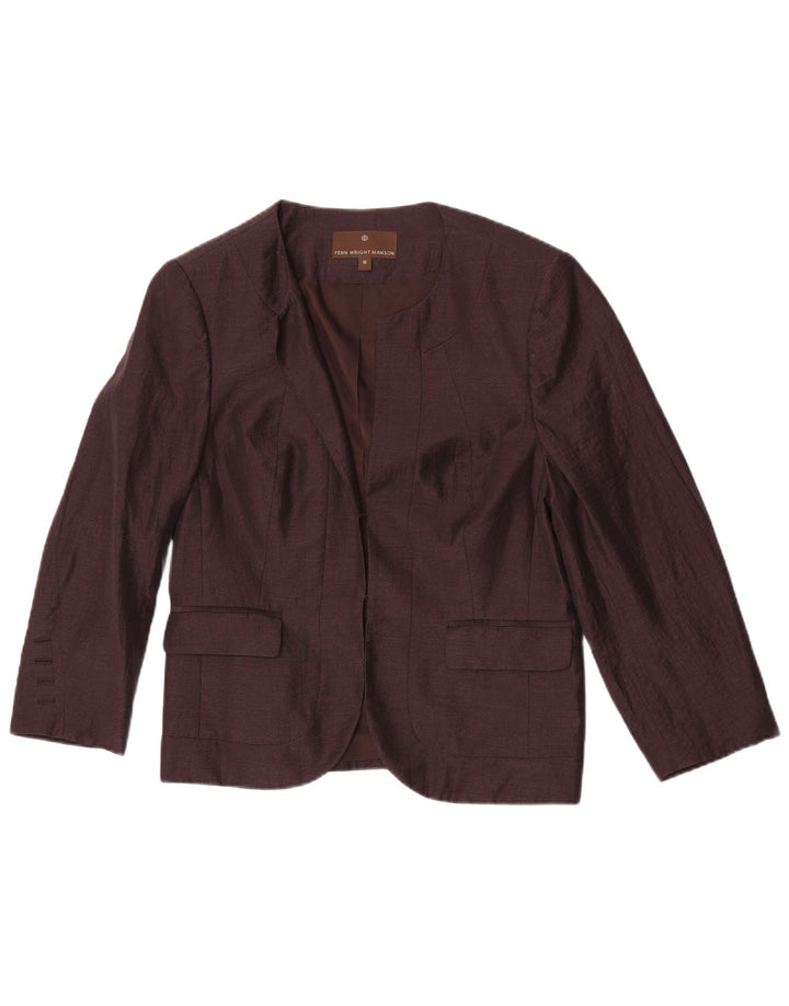 Fenn Wright Manson Chaqueta Blazer de Manga 3/4 para Mujer UK 46 Grande Púrpura