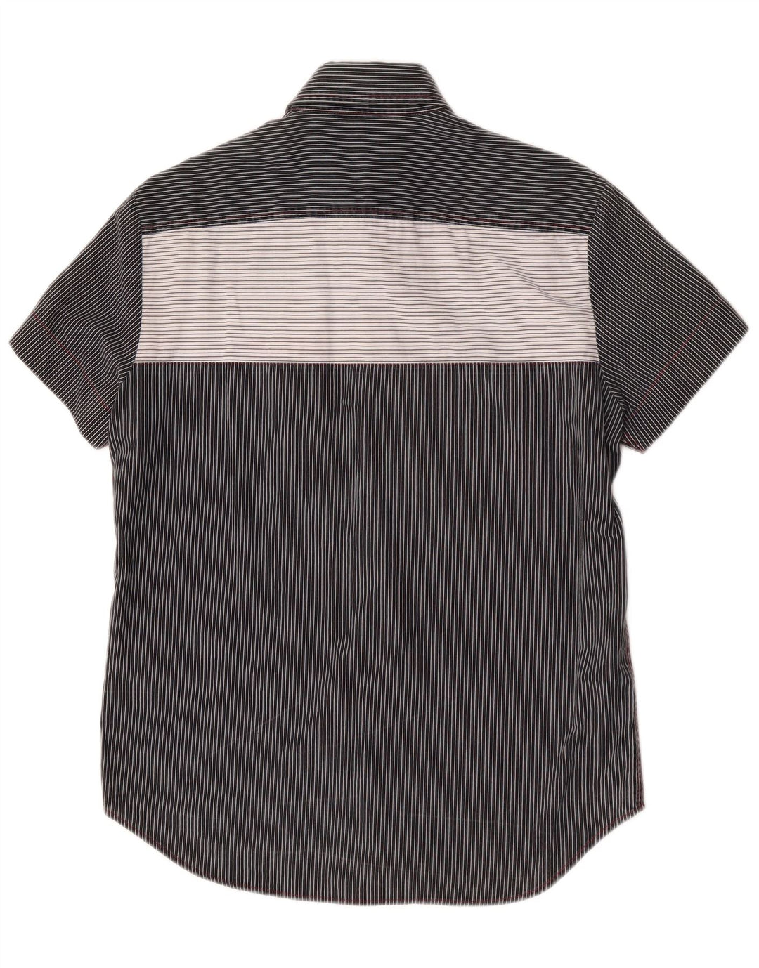 Replay Camisa gráfica de manga corta para hombre de algodón a rayas en color negro mediano