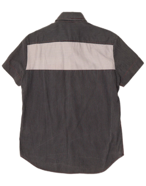 Replay Camisa gráfica de manga corta para hombre de algodón a rayas en color negro mediano