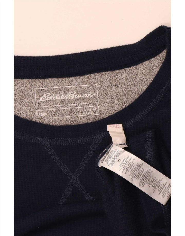 Eddie Bauer Camiseta Hombre Manga Larga XL Poliéster Azul Marino
