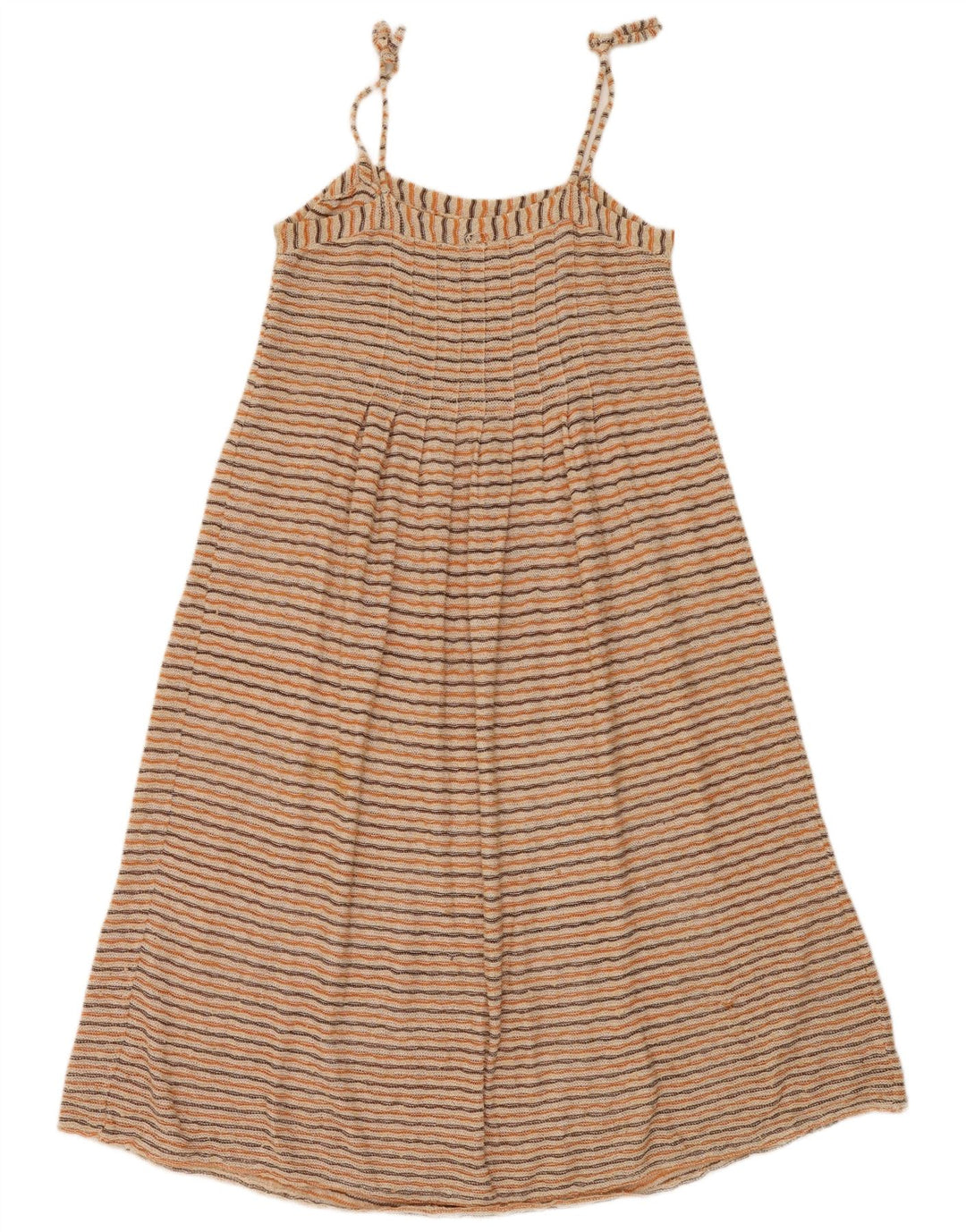 Vintage mujer punto slip vestido Reino Unido 12 medio multicolor rayas