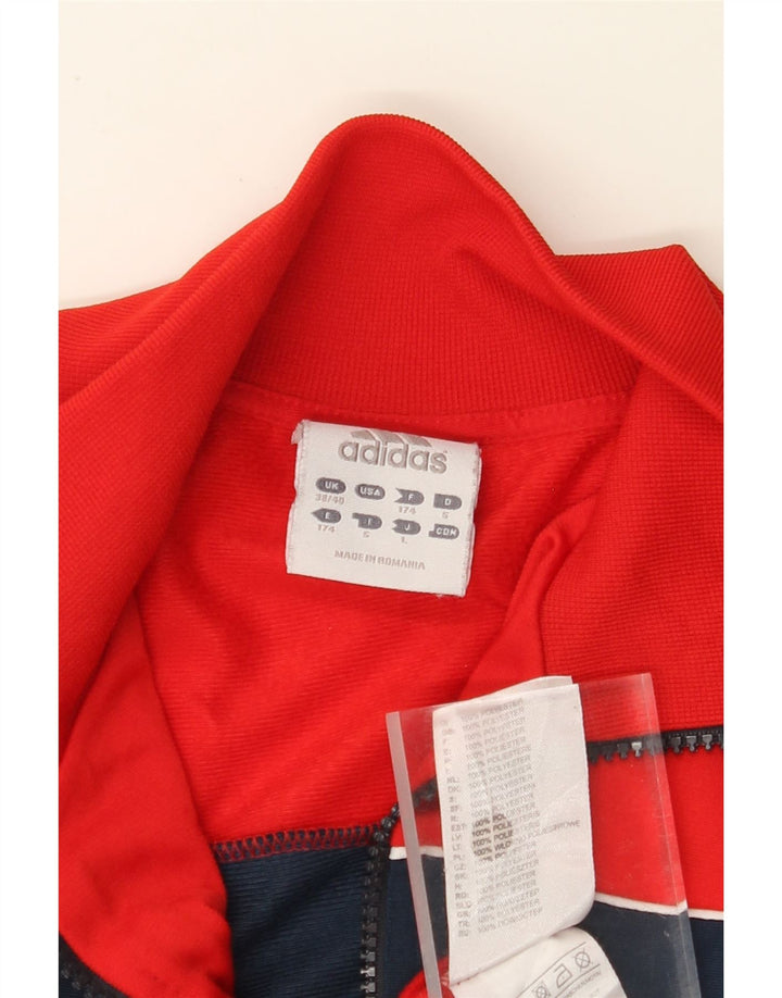 ADIDAS Chaqueta de chándal para hombre UK 38/40 Poliéster color block mediano rojo