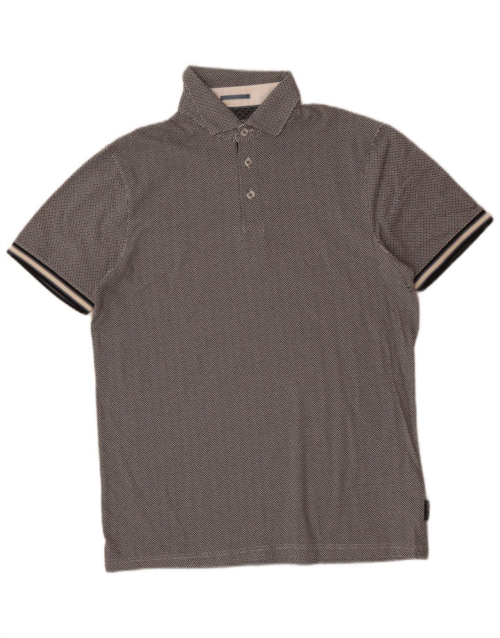 Ted Baker Polo para hombre talla 2 pequeño algodón a cuadros gris