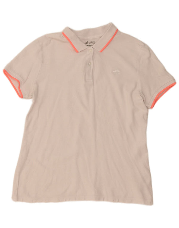 Lotto Polo para Mujer UK 44 Grande Algodón Blanco
