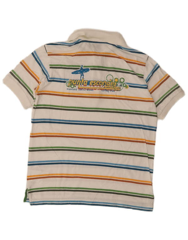 Geox Polo Respira Graphic para niño 11-12 años Algodón de Rayas Blanco