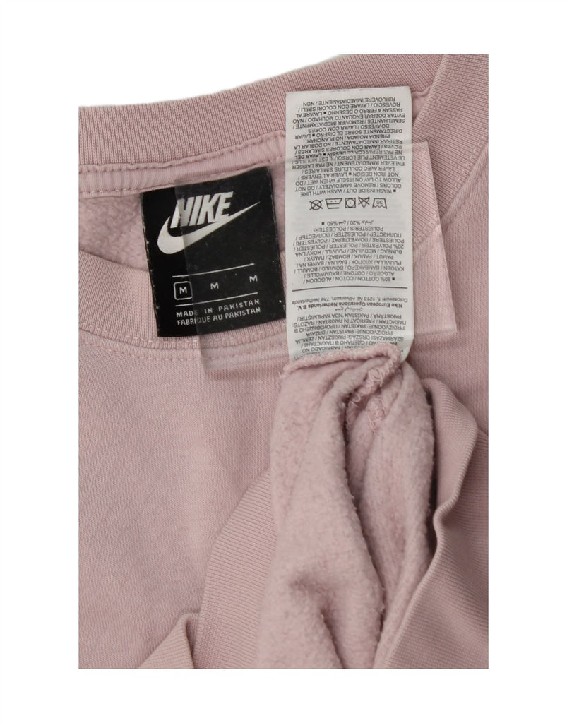 NIKE Womens Oversized Crop Sweatshirt Jumper UK 14 Medium Pink Cotton Vintage Nike and Second-Hand Nike from Messina Hembry 