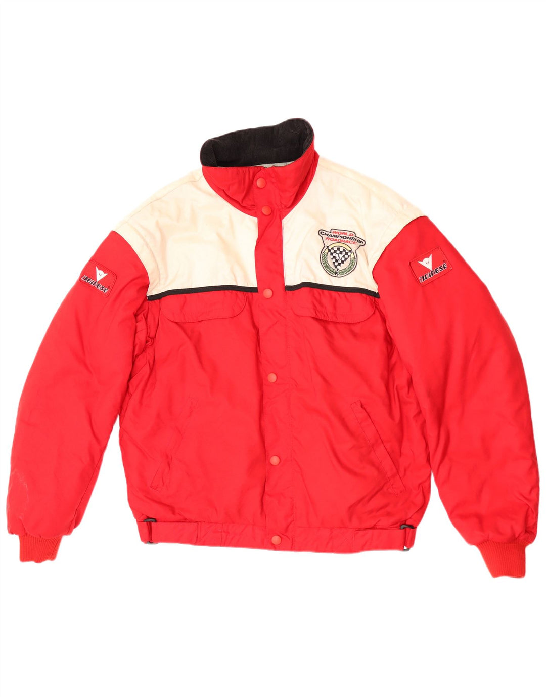 Dainese Mens Graphic Racer Jacket EU 52 Large Rojo Colorblock Poliamida