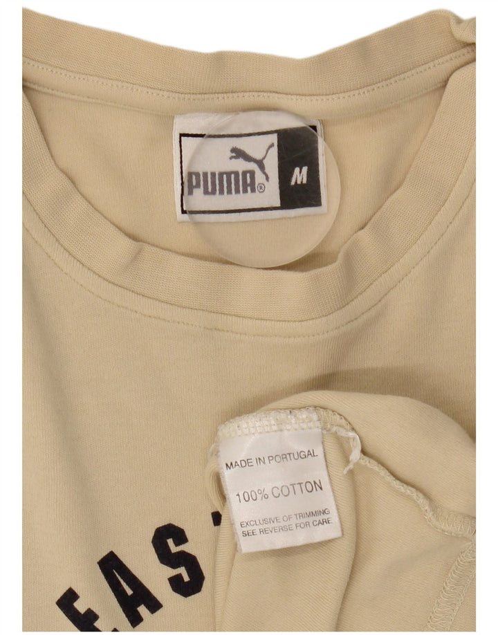 Camiseta Puma Hombre Graphic Top Algodón Beige Medio