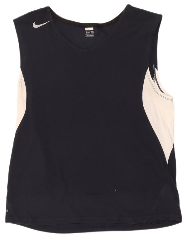 Nike Camiseta sin mangas para hombre UK 42 /44 Large Azul marino Colorblock Algodón