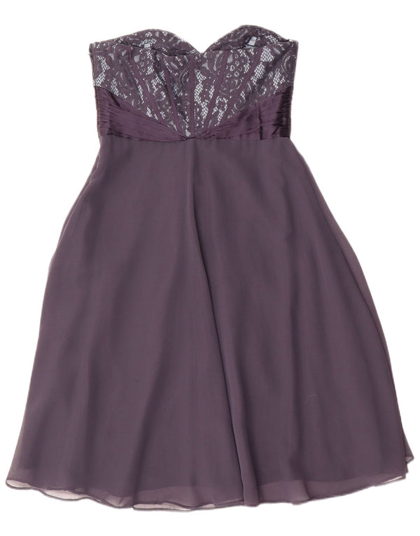 Coast Vestido Sin Tirantes Para Mujer UK 40 Pequeño Poliéster Púrpura