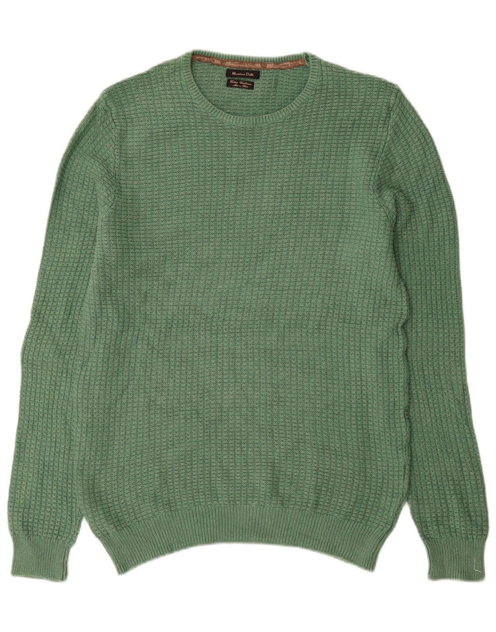 Jersey Massimo Dutti Hombre Cuello Redondo Algodón Verde Medio