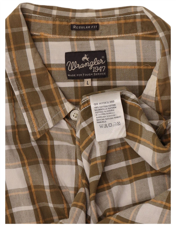 Wrangler Camisa Regular Fit De Manga Corta Para Hombre Algodón A Cuadros Marrón Grande
