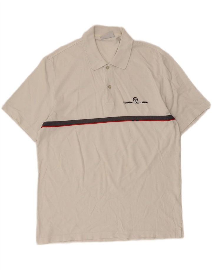 Sergio Tacchini Polo Hombre Algodón Rayas Blanco Grande