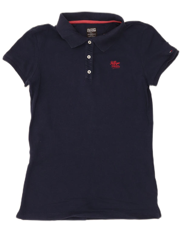 TOMMY HILFIGER Polo para mujer UK 44 Grande Azul marino Algodón