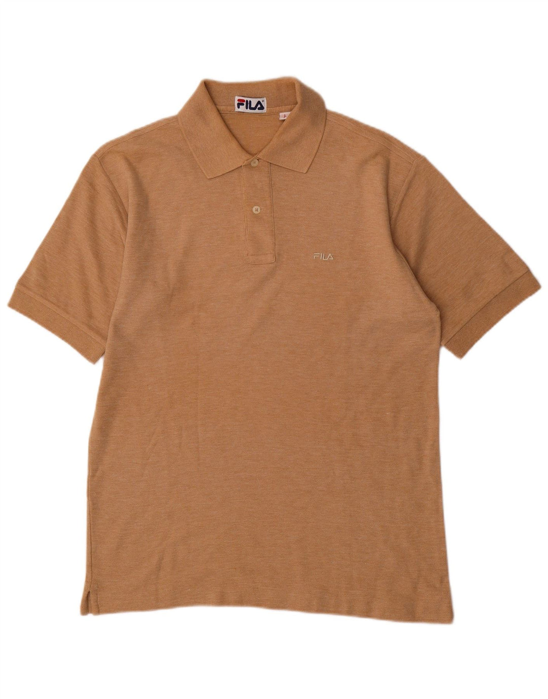 FILA Polo para hombre IT 46 Small Marrón Algodón moteado