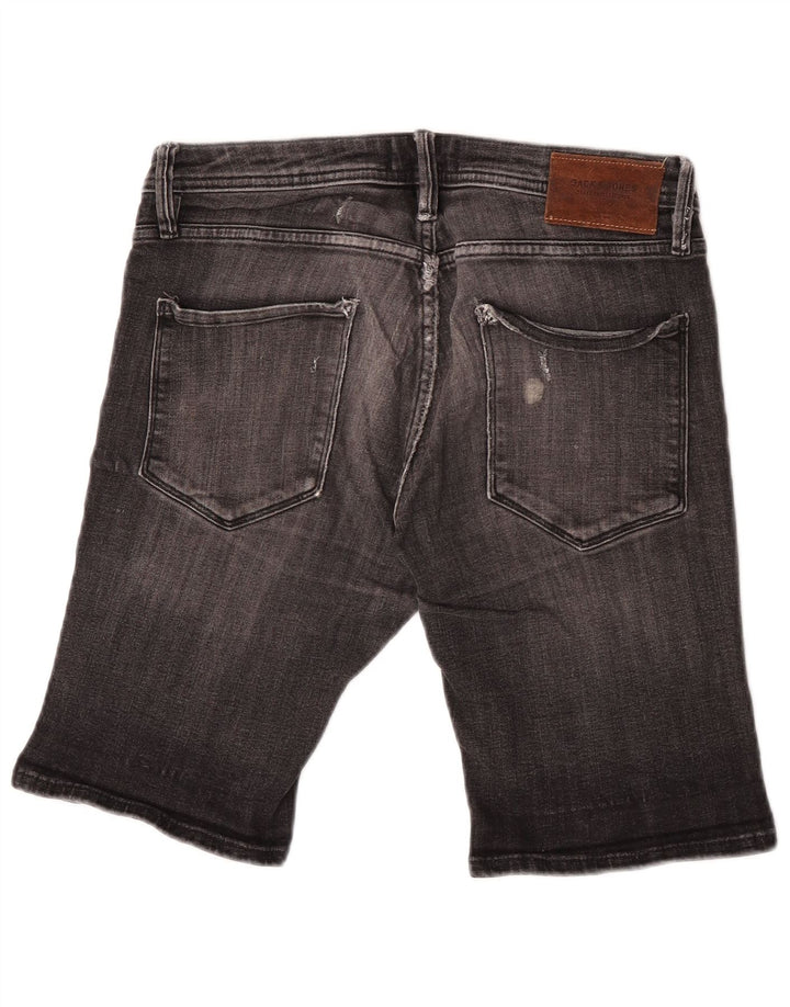 Jack & Jones Mens Shorts De Mezclilla Desgastados Pequeño W30 Algodón Gris