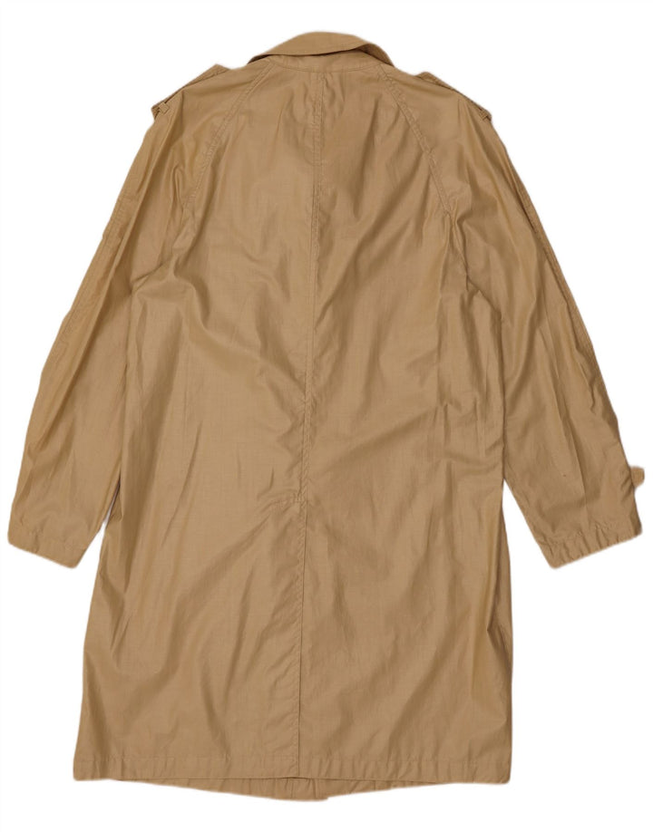 VINTAGE Mujer Gabardina Reino Unido 14 Algodón Beige Medio